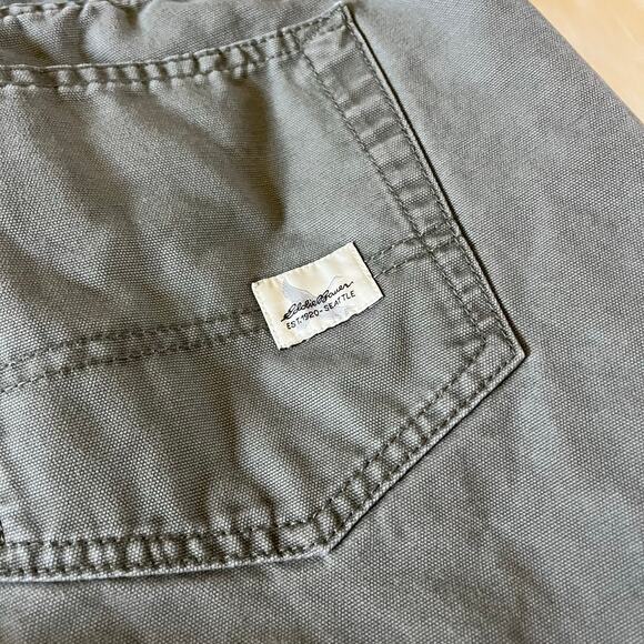 Eddie Bauer Green Grey Jean Pant Trouser Men's Sz 36x34 Tall - Picture 7 of 9